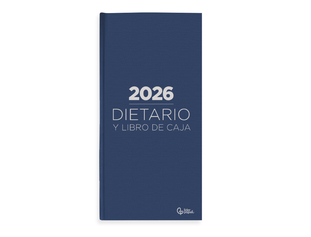 DIETARIO LIDERPAPEL 2026 CUARTO 150X215 MM DIA PAGINA COLOR AZUL PAPEL 70 GR FSC
