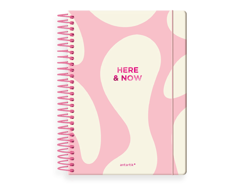 AGENDA ESPIRAL ANTARTIK HERE AND NOW A5+ 2026 DA PGINA ROSA PAPEL 80G FSC