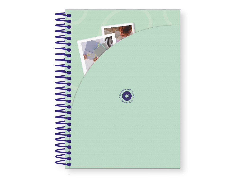 AGENDA ESPIRAL ANTARTIK HERE AND NOW A5+ 2026 DA PGINA ROSA PAPEL 80G FSC