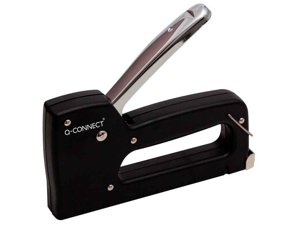 GRAPADORA Q-CONNECT CLAVADORA MANUAL LIGERA CON CUERPO DE PLASTICO RESISTENTE COLOR NEGRO USA GRAPAS 23/6-8