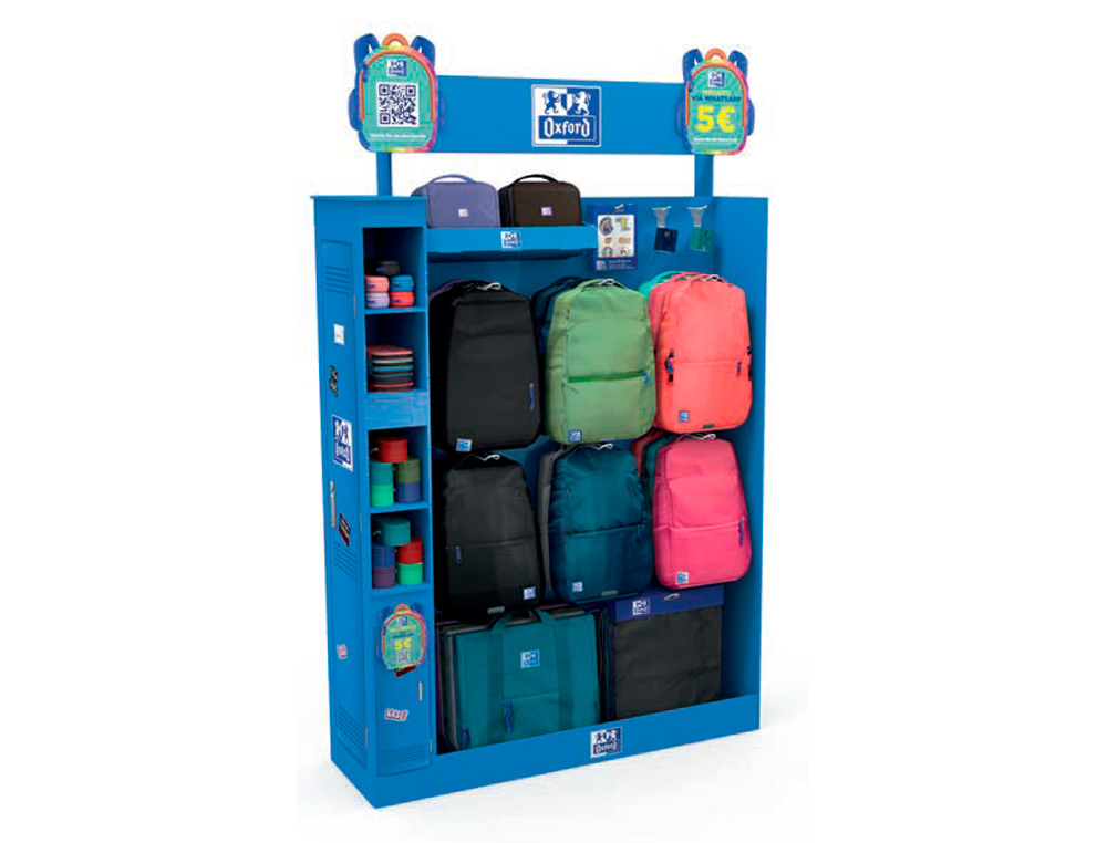 CONTENIDO 2/3 PARA EXPOSITOR OXFORD YOUNG PROOF MOCHILA B-OUT Y TOTE BAG B-TRENDY