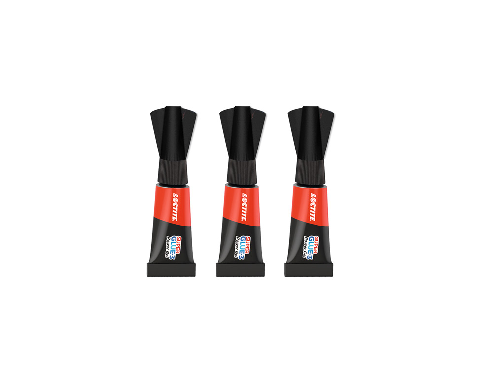 PEGAMENTO LOCTITE SUPER GLUE-3 ADHESIVO INSTANTANEO ORIGINAL POWER GEL 1 GR BLISTER DE 3 UNIDADES