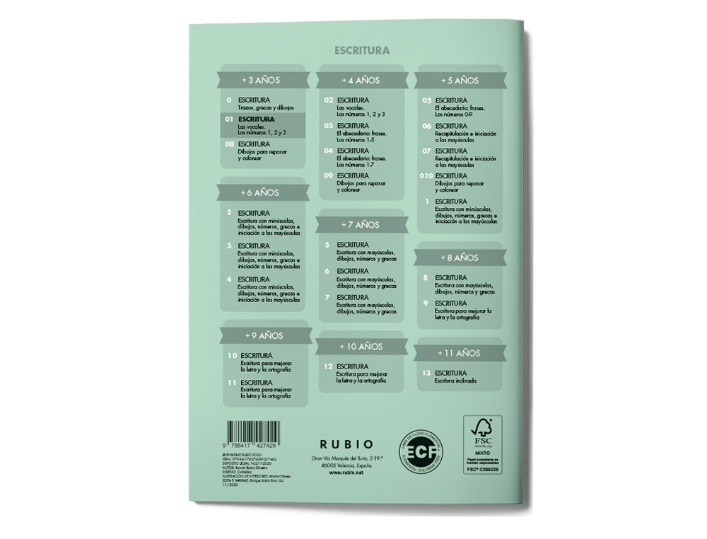 CUADERNO RUBIO CALIGRAFIA N 01