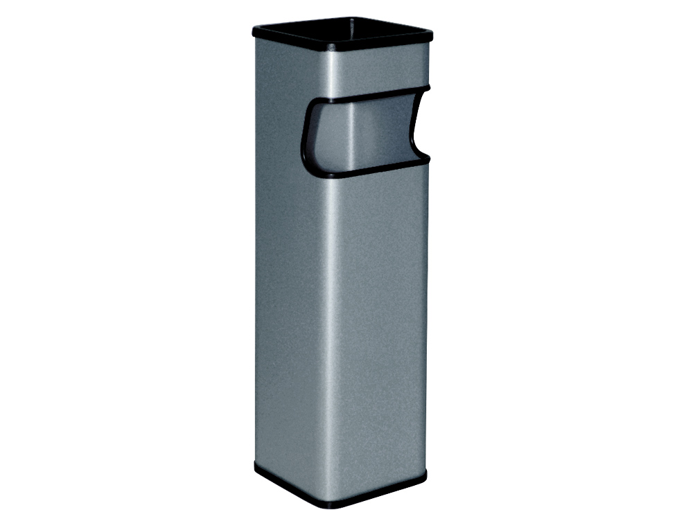 CENICERO PAPELERA CUADRADO 403 GRIS METALICO 66X19X19 CM