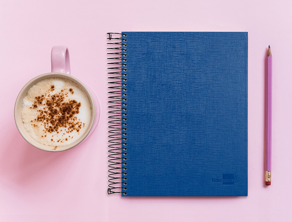 CUADERNO ESPIRAL LIDERPAPEL A5 MICRO PAPERCOAT TAPA FORRADA 140H 75 GR CUADRO5MM 5 BANDAS 6 TALADROS AZUL