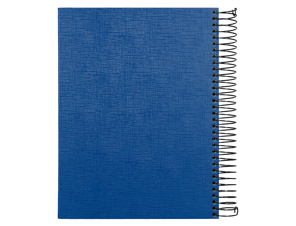 CUADERNO ESPIRAL LIDERPAPEL A5 MICRO PAPERCOAT TAPA FORRADA 140H 75 GR CUADRO5MM 5 BANDAS 6 TALADROS AZUL