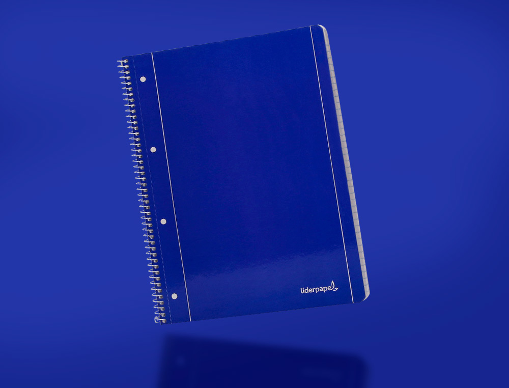 CUADERNO ESPIRAL LIDERPAPEL A4 MICRO SERIE AZUL TAPA BLANDA 80H 75GR HORIZONTAL CON MA RGEN 4 TALADROS AZUL