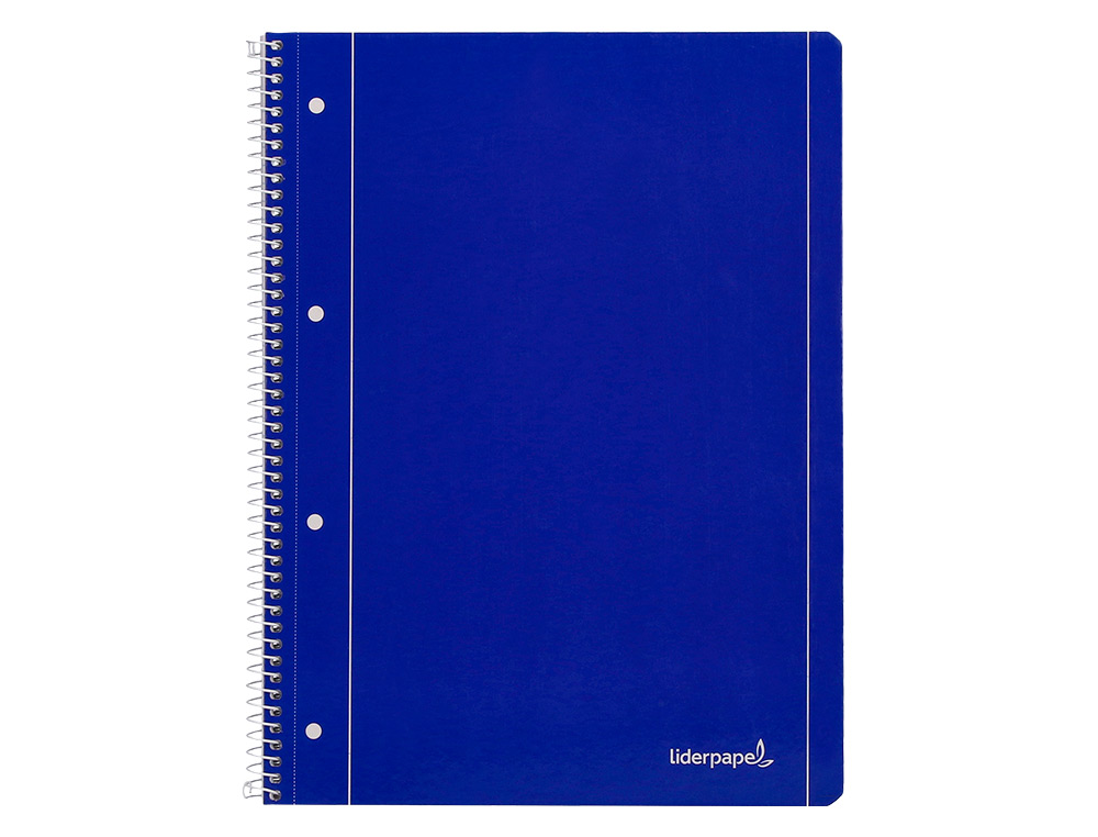 CUADERNO ESPIRAL LIDERPAPEL A4 MICRO SERIE AZUL TAPA BLANDA 80H 75GR HORIZONTAL CON MA RGEN 4 TALADROS AZUL