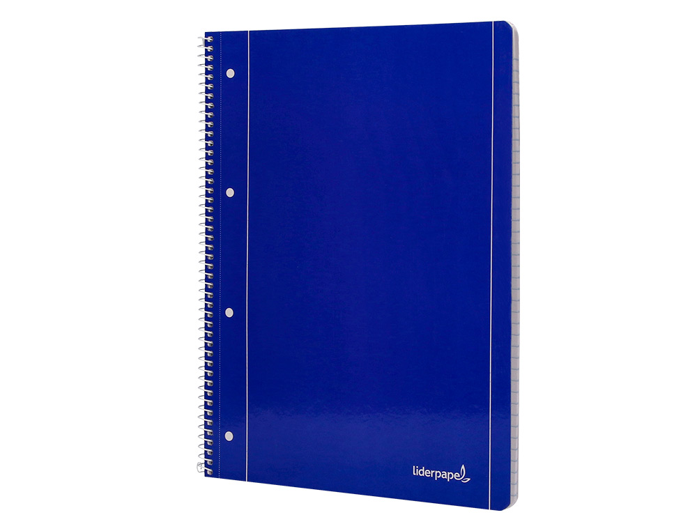 CUADERNO ESPIRAL LIDERPAPEL A4 MICRO SERIE AZUL TAPA BLANDA 80H 75GR HORIZONTAL CON MA RGEN 4 TALADROS AZUL