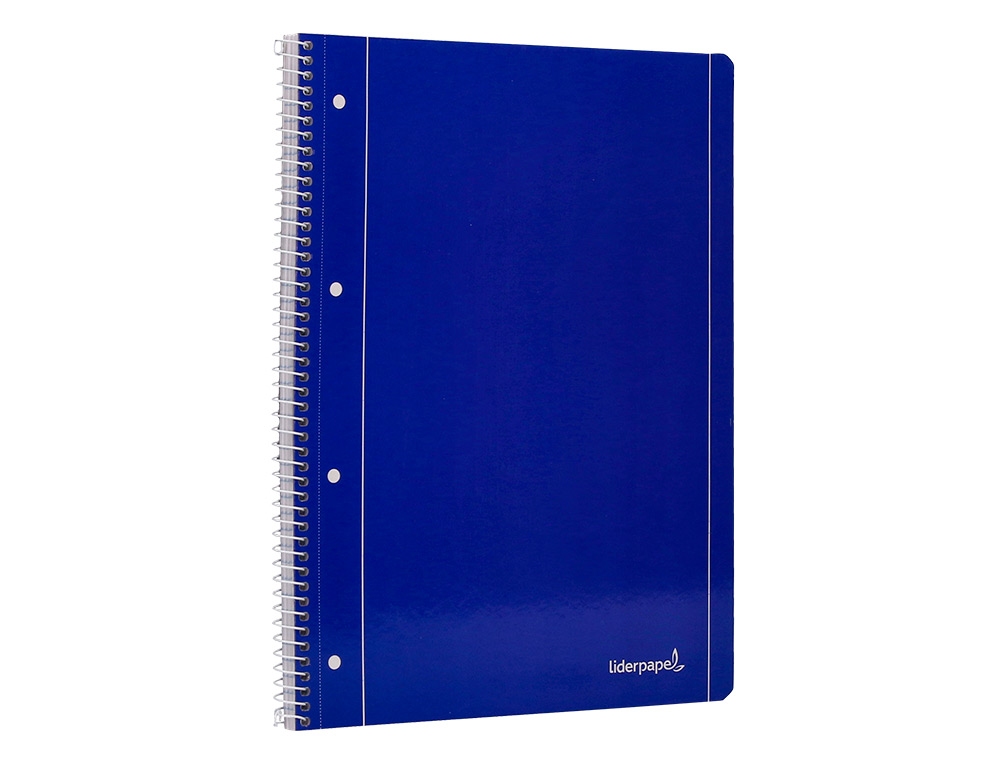 CUADERNO ESPIRAL LIDERPAPEL A4 MICRO SERIE AZUL TAPA BLANDA 80H 75GR HORIZONTAL CON MA RGEN 4 TALADROS AZUL