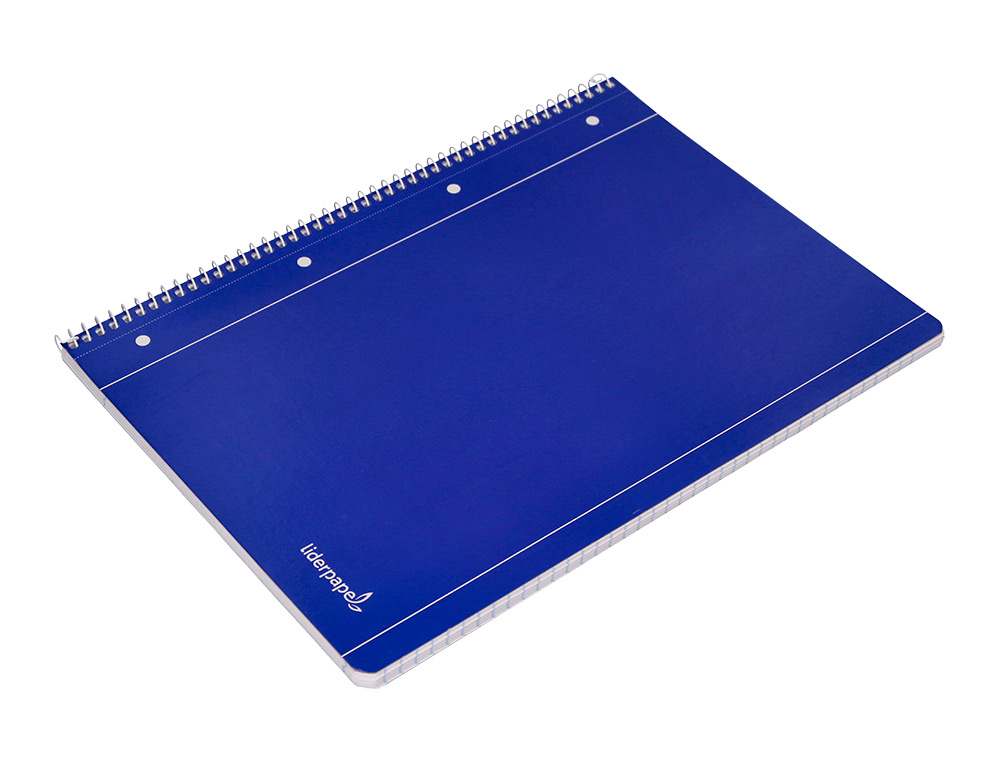 CUADERNO ESPIRAL LIDERPAPEL A4 MICRO SERIE AZUL TAPA BLANDA 80H 75GR HORIZONTAL CON MA RGEN 4 TALADROS AZUL