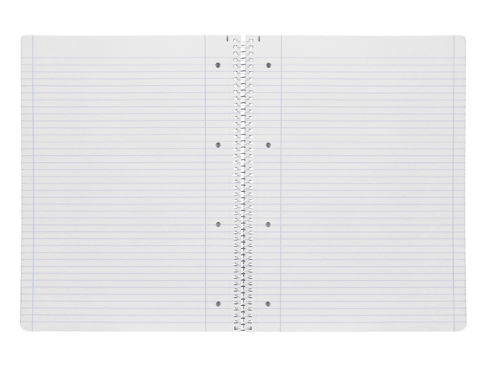 CUADERNO ESPIRAL LIDERPAPEL A4 MICRO SERIE AZUL TAPA BLANDA 80H 75GR HORIZONTAL CON MA RGEN 4 TALADROS AZUL