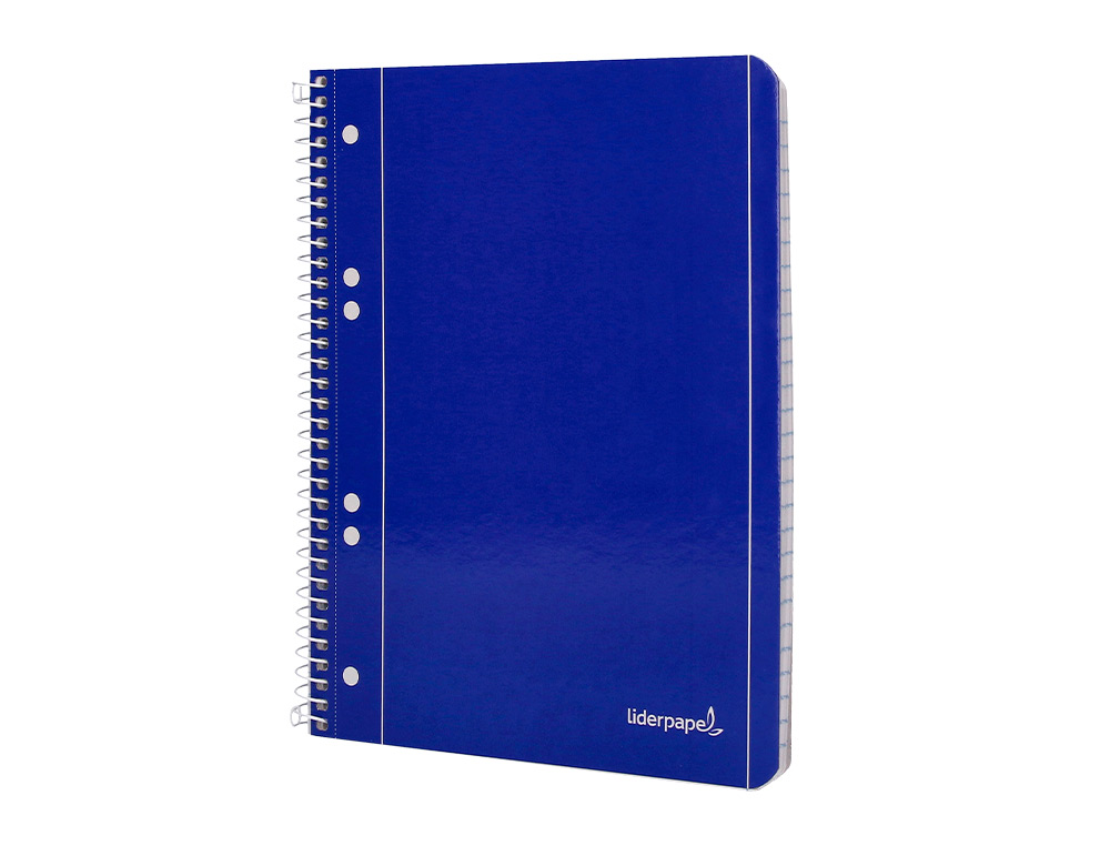 CUADERNO ESPIRAL LIDERPAPEL A5 MICRO SERIE AZUL TAPA BLANDBLANDA 80H 75GR HORIZONTAL 6 TALADROS AZUL