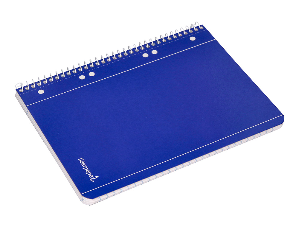 CUADERNO ESPIRAL LIDERPAPEL A5 MICRO SERIE AZUL TAPA BLANDBLANDA 80H 75GR HORIZONTAL 6 TALADROS AZUL