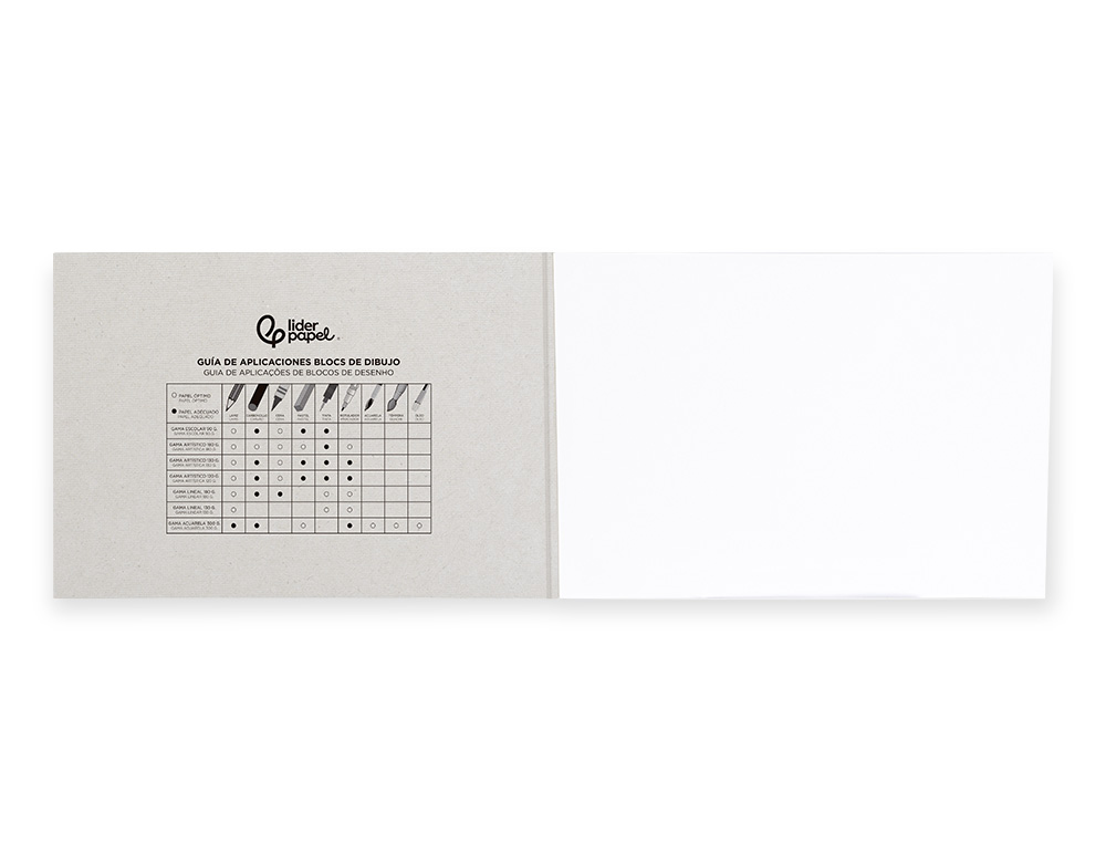 BLOC DIBUJO LIDERPAPEL ARTISTICO ENCOLADO 230X325MM 20 HOJAS 130G/M2 SIN RECUADRO