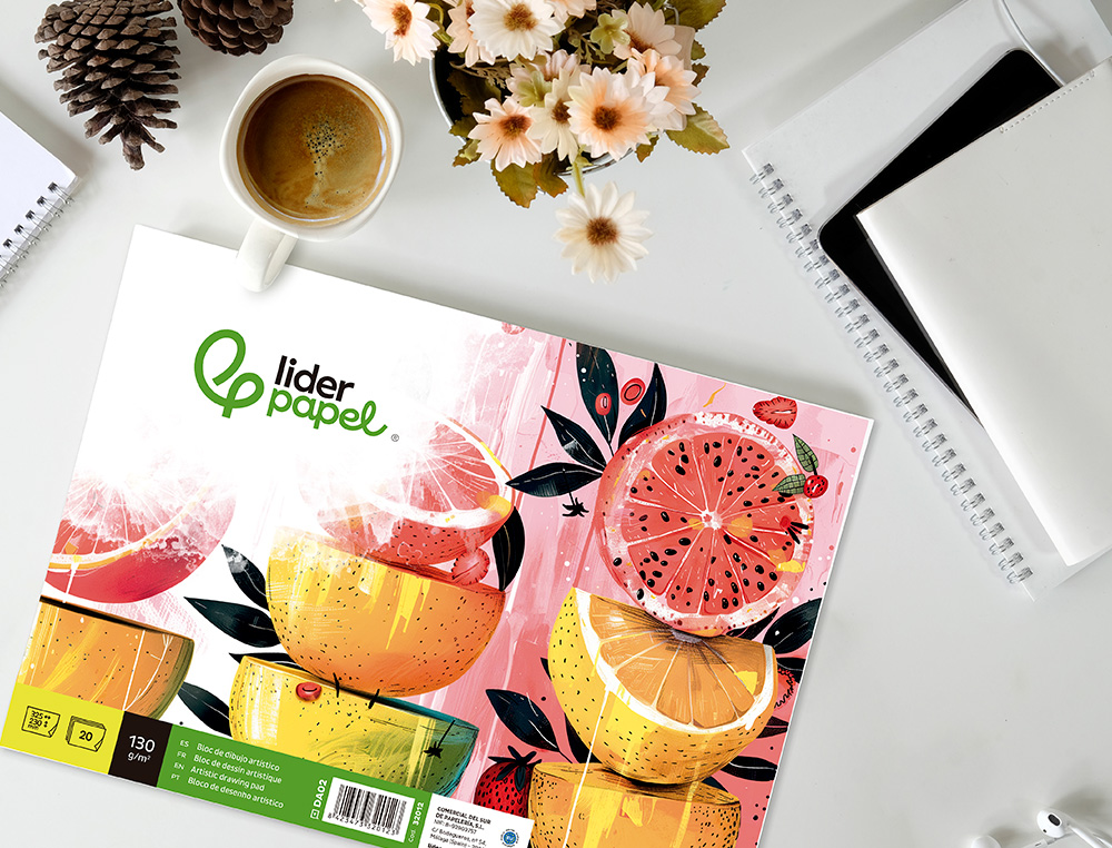 BLOC DIBUJO LIDERPAPEL ARTISTICO ENCOLADO 230X325MM 20 HOJAS 130G/M2 SIN RECUADRO