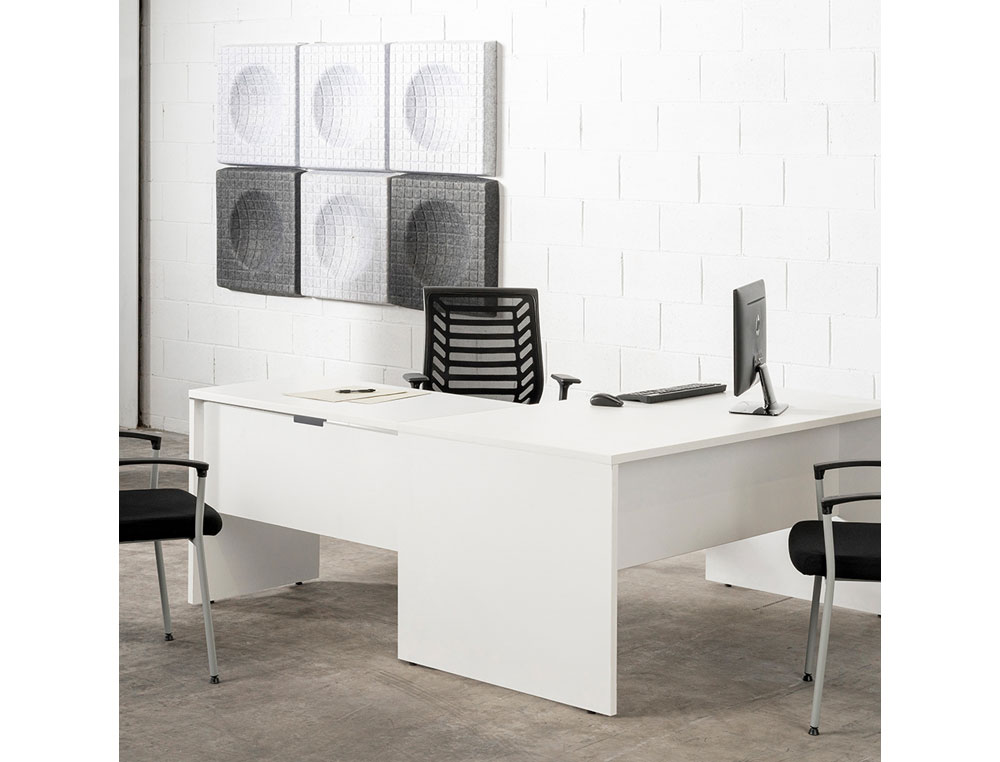 MESA OFICINA ROCADA SERIE WORK 200X80 ACABADO AA01 HAYA/HAYA