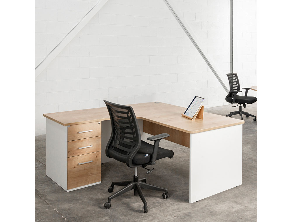 MESA OFICINA ROCADA SERIE WORK 200X80 ACABADO AA01 HAYA/HAYA