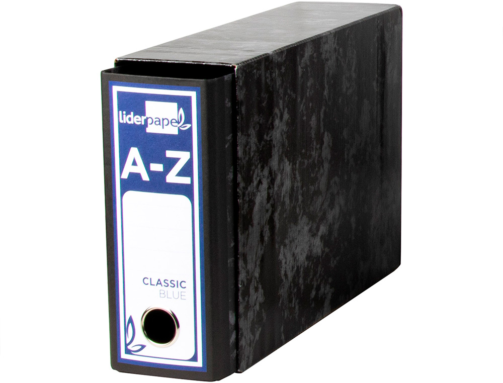 CAJA ARCHIVADOR LIDERPAPEL CLASSIC BLUE CUARTO APAISADO NEGRA