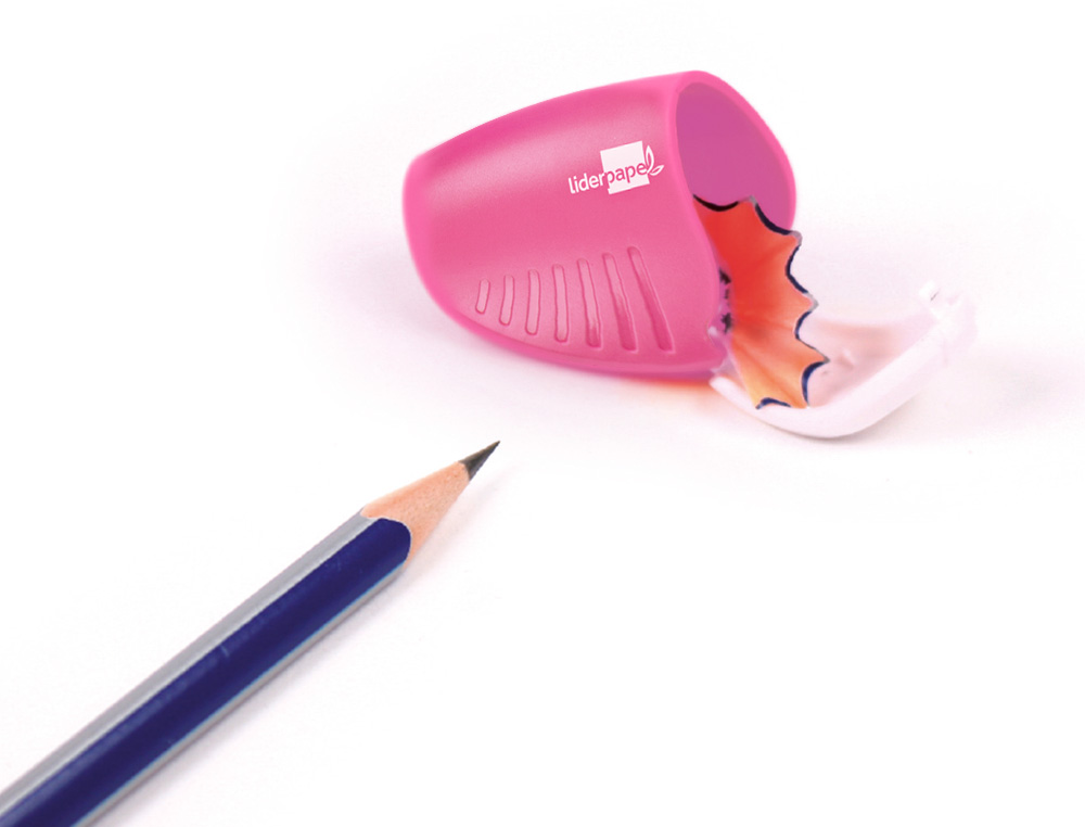 SACAPUNTAS LIDERPAPEL PLASTICO 1 USO CON DEPOSITO COLORES SURTIDOS