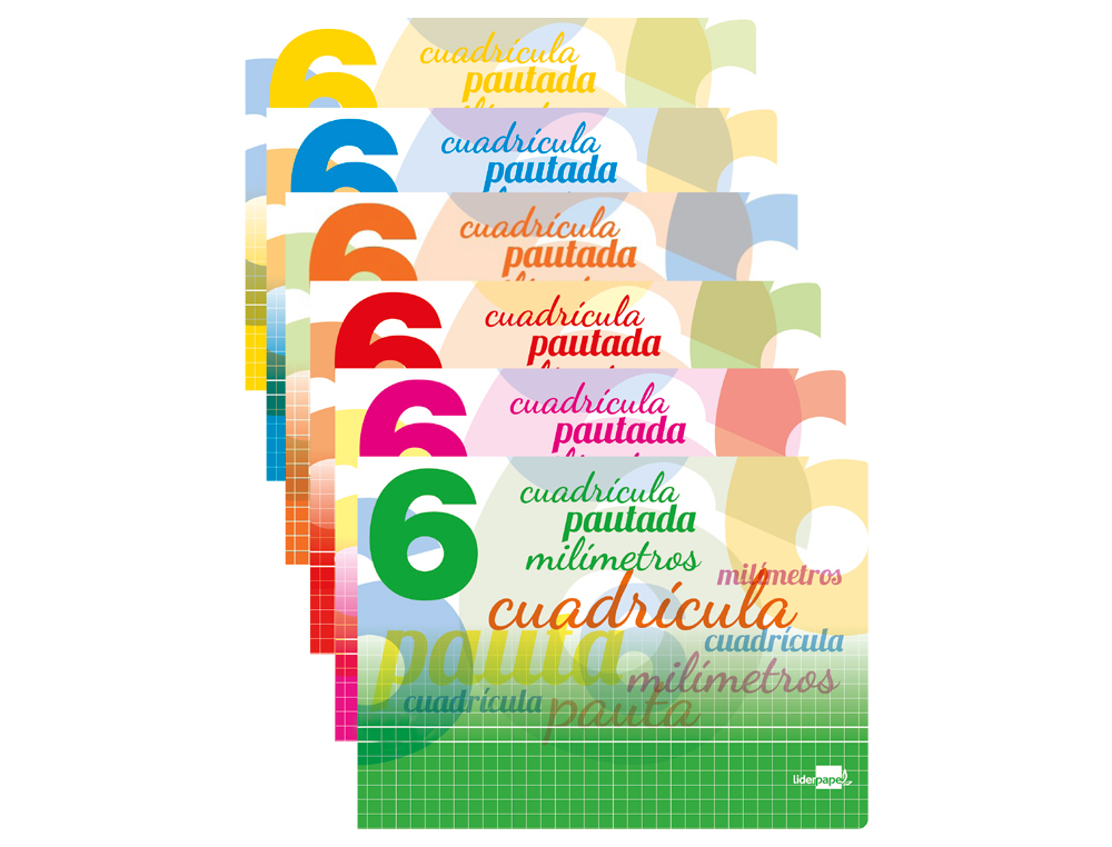 LIBRETA LIDERPAPEL PAUTAGUIA TAPA CARTONCILLO 32 HOJAS DIN A5 70 GR CUADRICULADO PAUTADO 6 MM APAISADO
