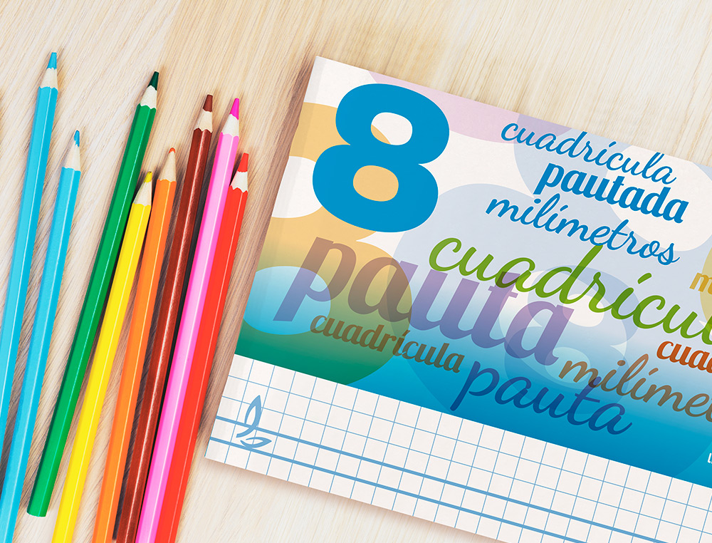 LIBRETA LIDERPAPEL PAUTAGUIA TAPA CARTONCILLO 32 HOJAS DIN A5 70GR CUADRICULADO PAUTADO 8 MM APAISADO CON MARGEN