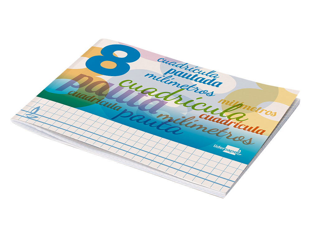 LIBRETA LIDERPAPEL PAUTAGUIA TAPA CARTONCILLO 32 HOJAS DIN A5 70GR CUADRICULADO PAUTADO 8 MM APAISADO CON MARGEN