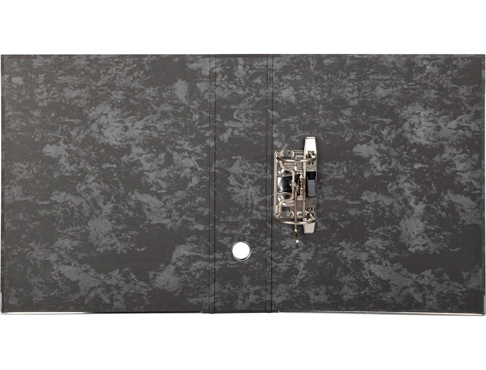 ARCHIVADOR DE PALANCA LIDERPAPEL CARTON FORRADO FOLIO JASPEADO NEGRO CON CAJA CLASSIC BLUE