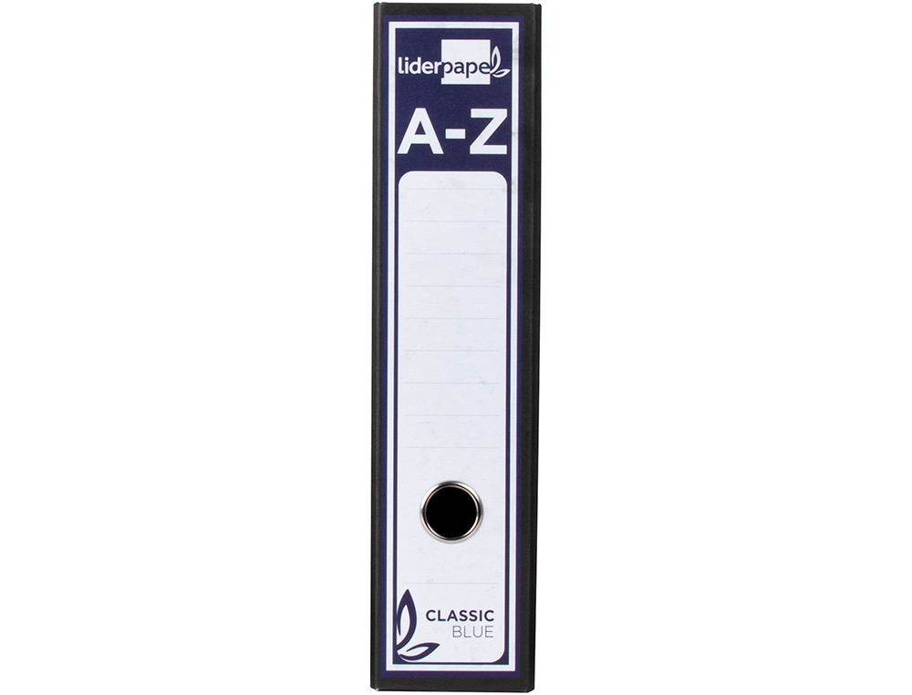 ARCHIVADOR DE PALANCA LIDERPAPEL CARTON FORRADO FOLIO JASPEADO NEGRO CON CAJA CLASSIC BLUE
