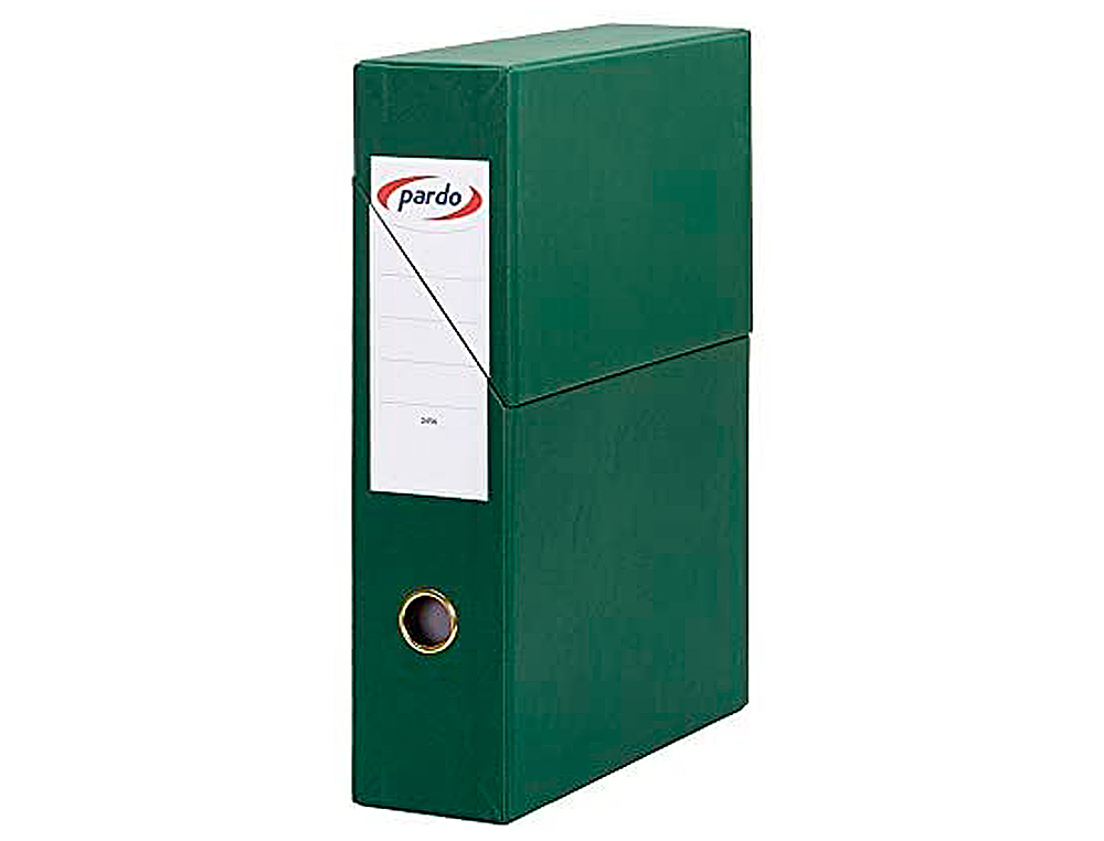 ARCHIVADOR CON TAPA PARDO CARTON FORRADO OLLAO LOMO DIN A4 80 MM COLOR VERDE 335X250X80 MM