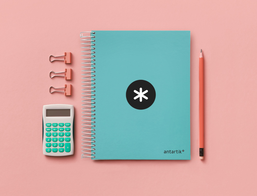 CUADERNO ESPIRAL A5 MICRO ANTARTIK TAPA FORRADA120H 90 GR CUADRO 5 MM 5 BANDA6 TALADROS COLOR MENTA