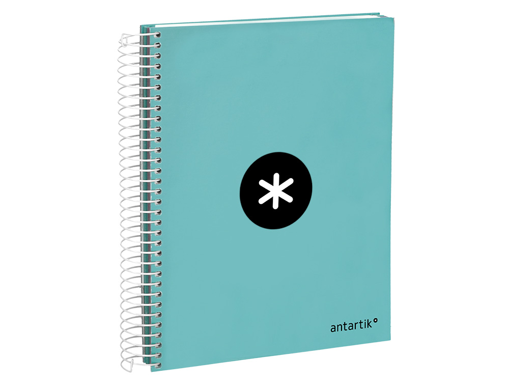 CUADERNO ESPIRAL A5 MICRO ANTARTIK TAPA FORRADA120H 90 GR CUADRO 5 MM 5 BANDA6 TALADROS COLOR MENTA
