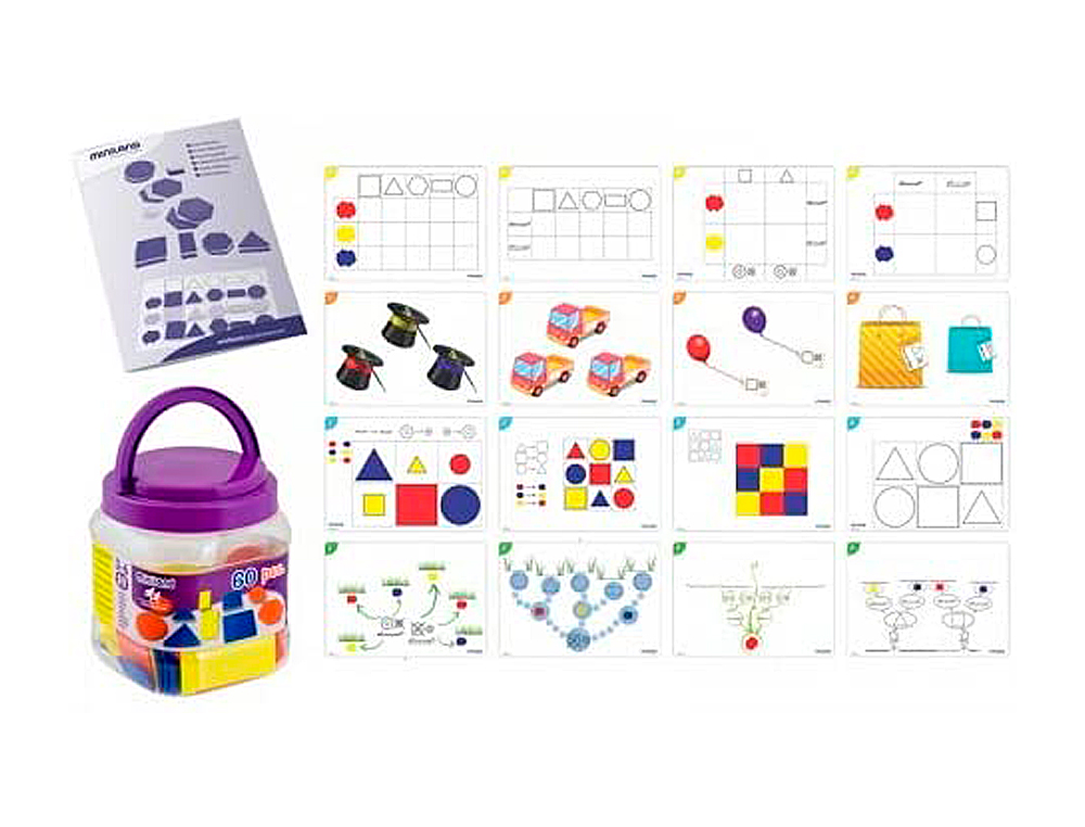JUEGO MINILAND ACTIVITY LOGICAL BLOCKS 60 BLOQUES + 16 ACTIVIDADES