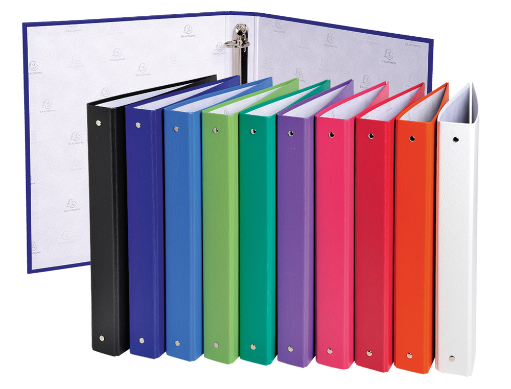 CARPETA DE 4 ANILLAS 30MM REDONDAS EXACOMPTA A4 CARTON FORRADO COLORES SURTIDOS