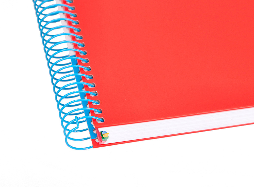 CUADERNO ESPIRAL A4 MICRO ANTARTIK TAPA FORRADA 120H 90 GR HORIZONTAL 5 BANDAS 4 TALADROS COLORES SURTIDOS