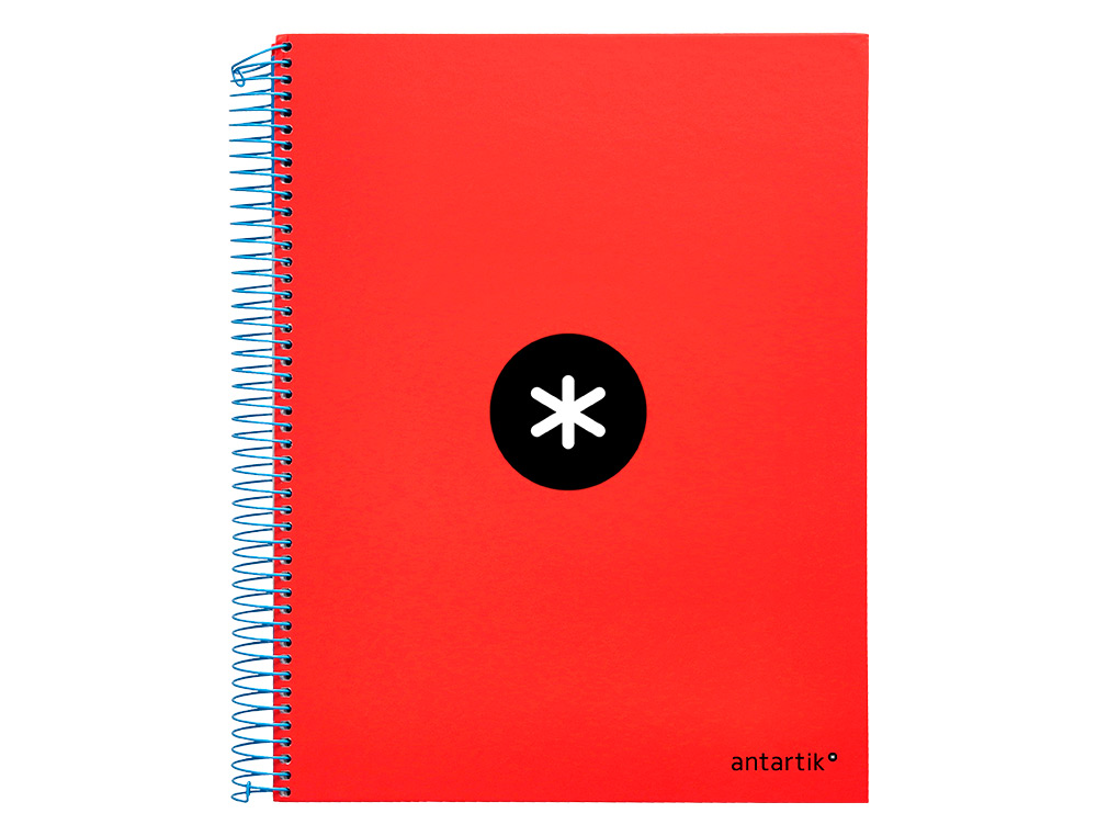 CUADERNO ESPIRAL A4 MICRO ANTARTIK TAPA FORRADA 120H 90 GR HORIZONTAL 5 BANDAS 4 TALADROS COLORES SURTIDOS