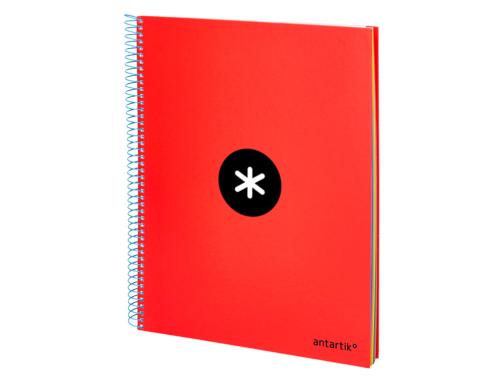 CUADERNO ESPIRAL A4 MICRO ANTARTIK TAPA FORRADA 120H 90 GR HORIZONTAL 5 BANDAS 4 TALADROS COLORES SURTIDOS