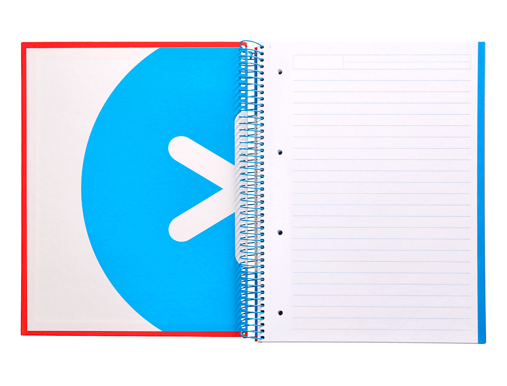 CUADERNO ESPIRAL A4 MICRO ANTARTIK TAPA FORRADA 120H 90 GR HORIZONTAL 5 BANDAS 4 TALADROS COLORES SURTIDOS