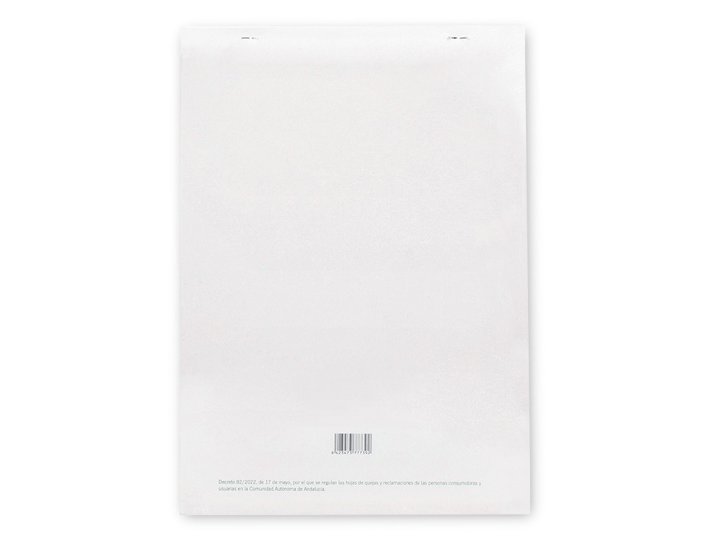 LIBRO LIDERPAPEL HOJAS DE RECLAMACIONES JUNTA DE ANDALUCIA DIN A4 24 JUEGOS ORIGINAL + 2 COPIAS