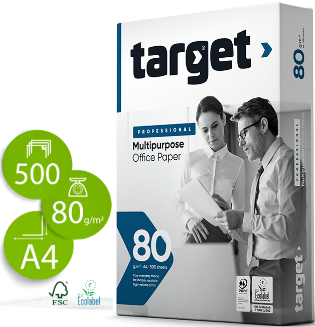 PAPEL FOTOCOPIADORA TARGET PROFESIONAL A4 80GR PEFC - 471954000
