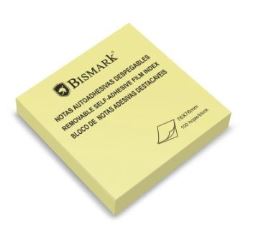 BLOC DE NOTAS ADHESIVO QUITA Y PON AMARILLO 76x76 mm. 100Hj 