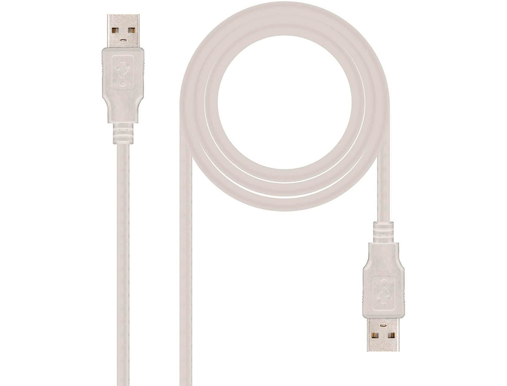 CABLE USB NANOCABLE 2.0 TIPO A/M-A/M COLOR GRIS LONGITUD 1 M