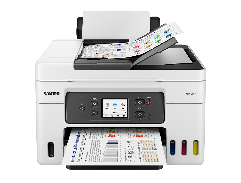 EQUIPO MULTIFUNCION CANON MAXIFY GX4050 TINTA COLOR 18 PPM NEGRO / 13 PPM COLOR A4 IMPRESORA ESCANER COPIADORA