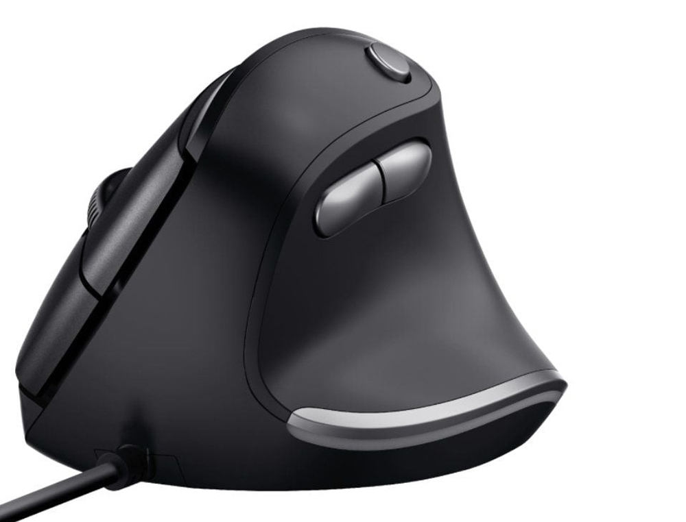 RATON TRUST BAYO ERGO OPTICO ECO 6 BOTONES 800/1200/2200/4000 DPI USB 2.0 COLOR NEGRO