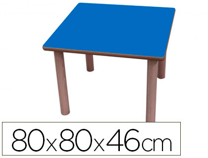 MESA MADERA MOBETUC T1 CUADRADA CON TAPA LAMINADA HAYA 80X80 CM