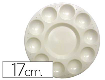 PALETA PLASTICO ARTIST CIRCULAR CON 10 HUECOS 17 CM DIAMETRO