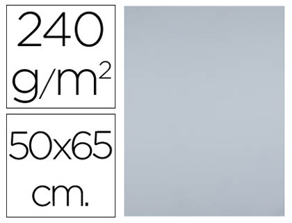 CARTULINA LIDERPAPEL 50X65 CM 240G/M2 GRIS PAQUETE DE 25 HOJAS