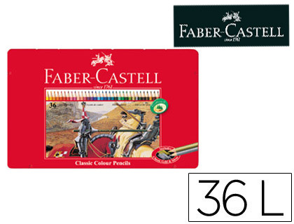 LAPICES DE COLORES FABER CASTELL CAJA METALICA DE 36 COLORES SURTIDOS