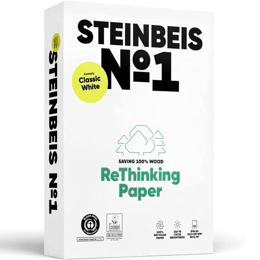 PAPEL STEINBEIS RECICLADO 80GR A4 CLASSIC WHITE N1 
