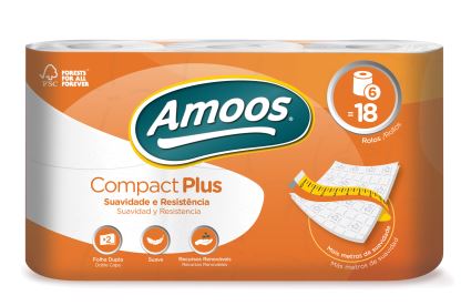 Higinico Domstico Amoos Compact Plus . Saco 42 rollos